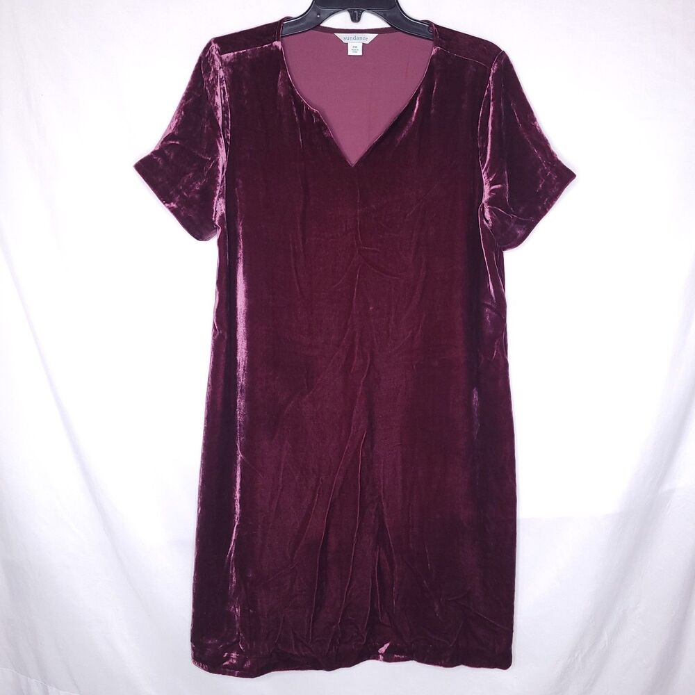 Sundance Dress Petite Medium Velour Purple Mini